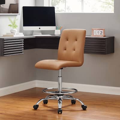 Prim Armless Vegan Leather Drafting Chair
