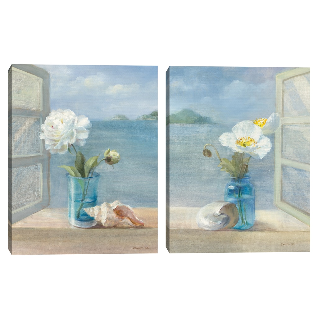 Coastal Florals I, Coastal Florals II by Danhui Nai Canvas Art Prints