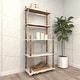 preview thumbnail 8 of 19, White Wood 5 Shelf Scroll Shelving Unit with Brown Spindle Sides and Ball Feet