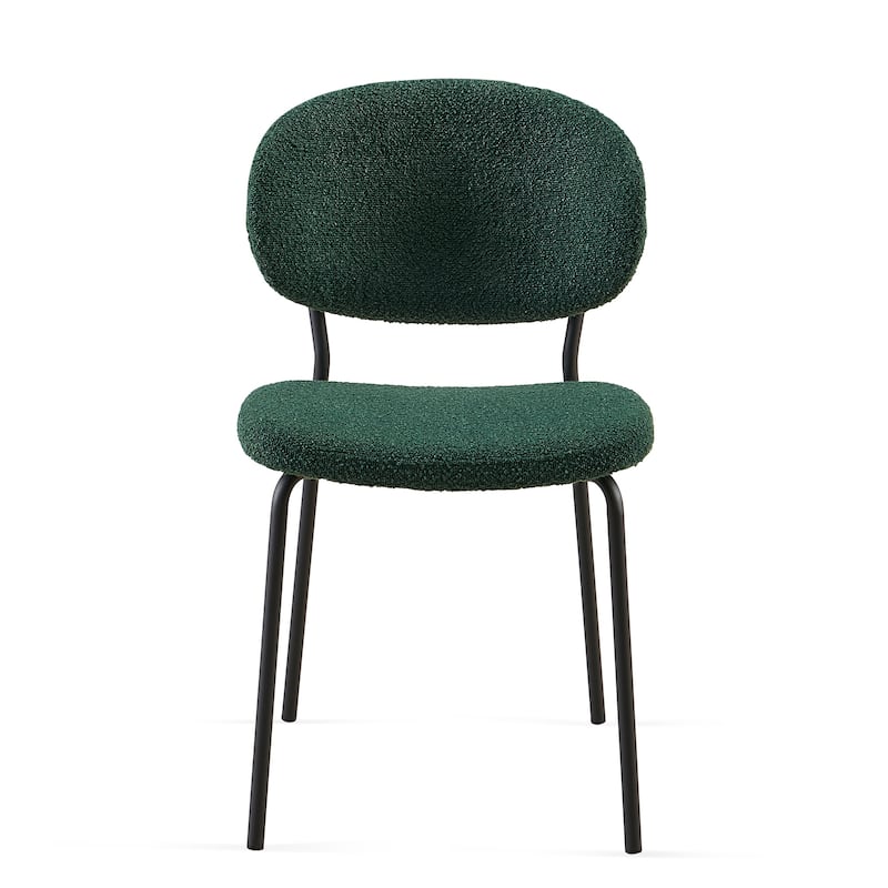 Boucle Fabric Dining Chairs Set of 2,Dining Chairs with Metal Legs for Dining Room, Kitchen, Living Room