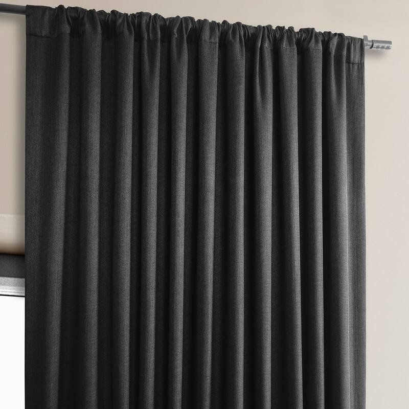 Exclusive Fabrics Faux Linen Extra Wide Room Darkening Curtain Panel