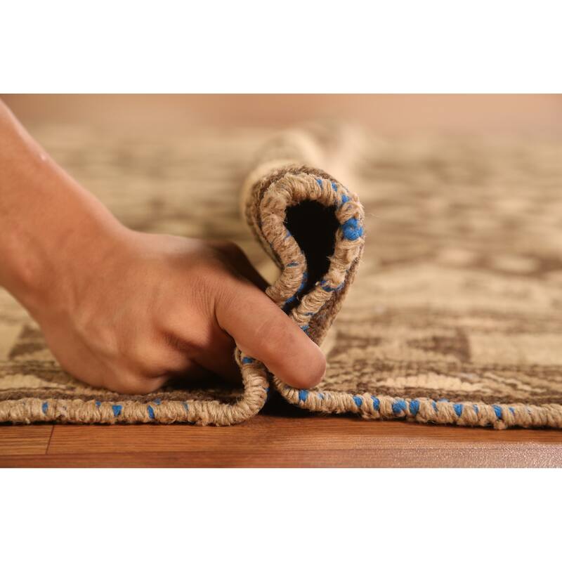 Hand Knotted Oriental 100% Wool Carpet Traditional Tribal Brown Hamedan Runner Rug - 9' 8'' X 4' 0''