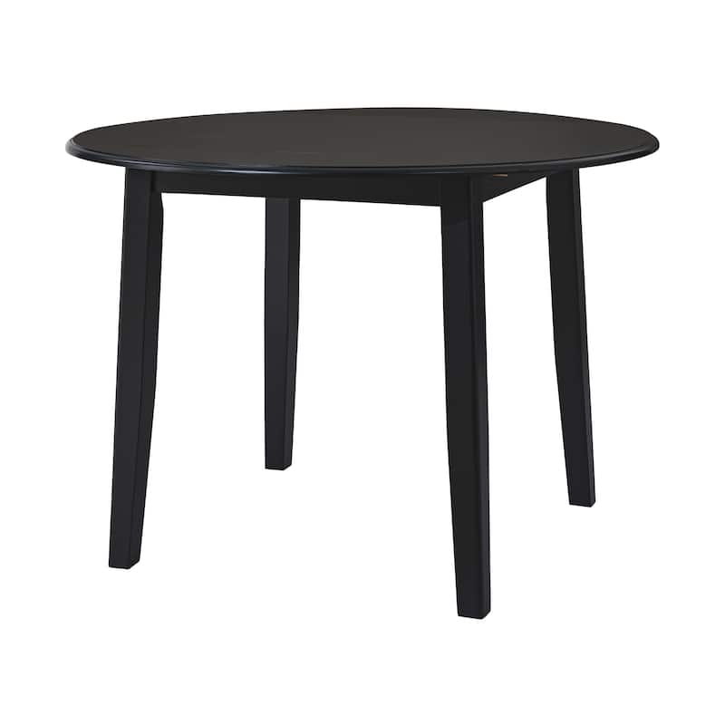 5-Piece Round Dining Table Set for 4 People, 1 Folding Wood Dining Table + 4 Upholstered Chairs, for Small Apartments