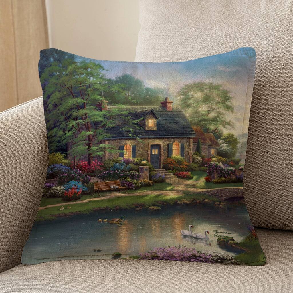 Thomas Kinkade Stoney Creek Cottage Indoor Decorative Pillow by Laural ...