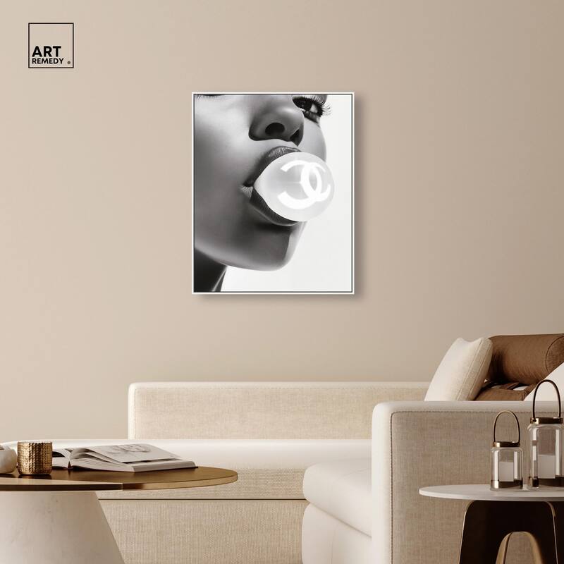 Bubble Gum Pop Monochrome Canvas by Art Remedy