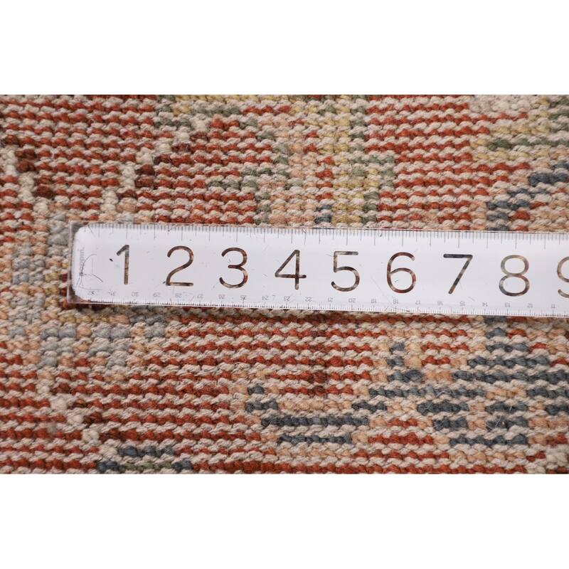 Blue & Orange Heriz Serapi Indian Area Rug Hand-Knotted Wool Carpet - 7'11"x 9'10"