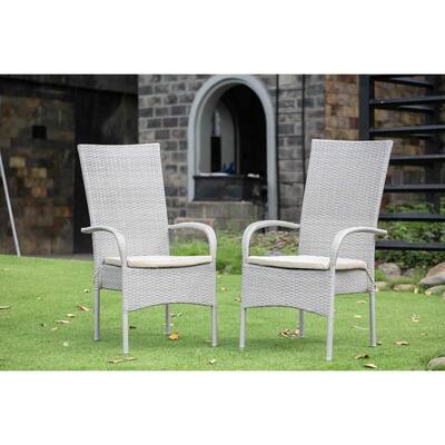 Patio Wicker Chair with Cushion - Outdoor Lounge Chair - Modern Garden Furniture