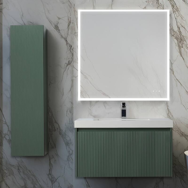 Blossom Positano 36" Floating Vanity with Sink & Side Cabinet - Aventurine Green