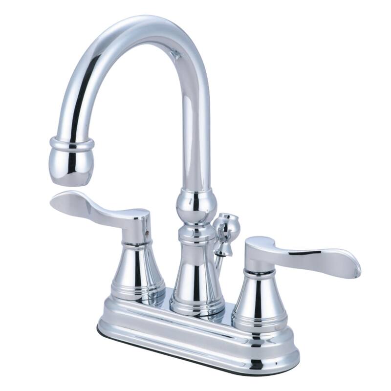 Kingston Brass Nufrench 1.2 GPM Centerset Bathroom Faucet with Pop-Up - Polished Chrome