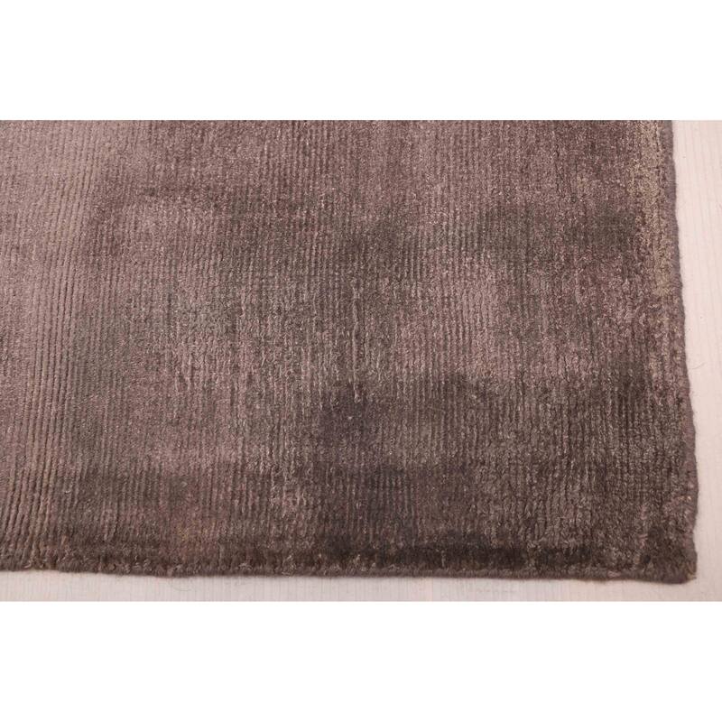 ECARPETGALLERY Hand Loomed Loreto Dark Grey Viscose Rug - 5'8 x 7'10