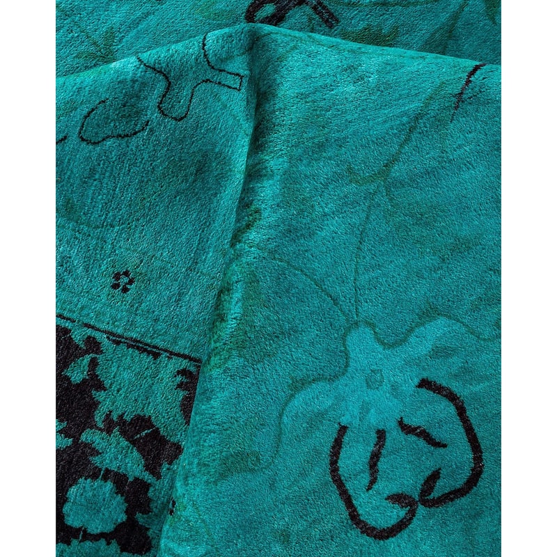 Fine Vibrance, One-of-a-Kind Hand-Knotted Area Rug - Blue, 9' 2" x 12' 1" - 9' 2" x 12' 1"