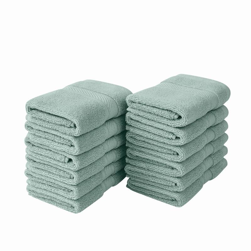 Royal Velvet Regal Plush Towel Collection - 12 Wash Cloths - Sea Mist
