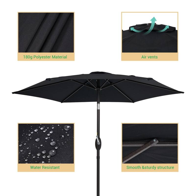 LIVOOSUN 7.5ft Steel Patio Market Umbrella Tilt System