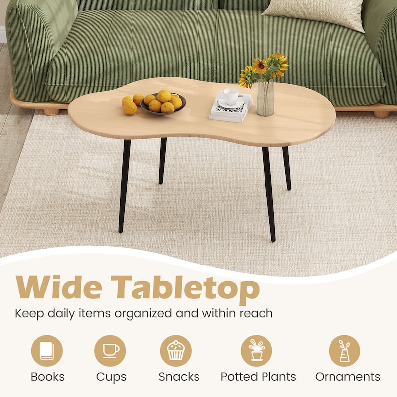 Gymax Cloud Shape Coffee TableIrregular Center Table w/ Metal