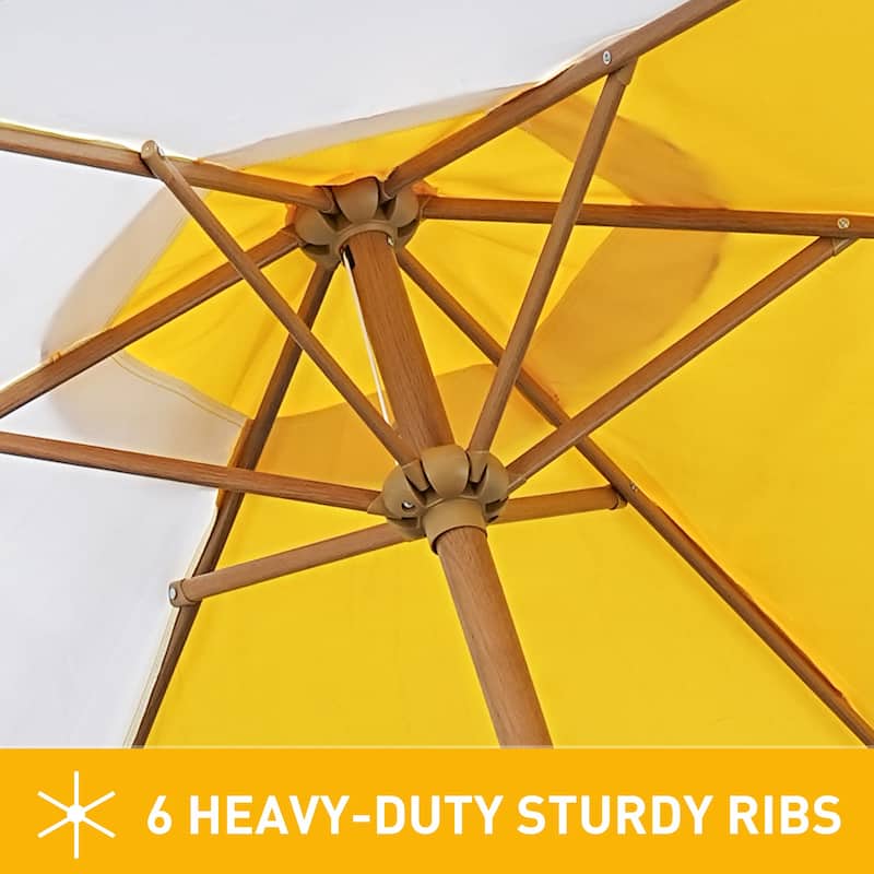 Autlaycil 7.5FT Solar Patio Umbrella with Base and Tilt,Crank