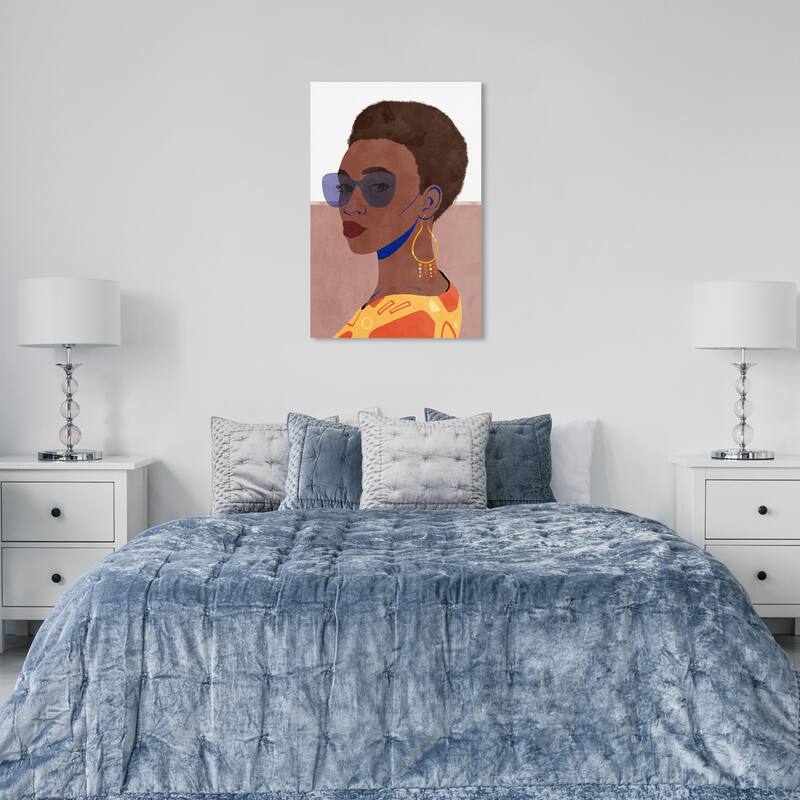 Wynwood Studio Canvas Fashion and Glam Starlight Gal Brown and Modern & Contemporary Wall Art Canvas Print - 36 x 24