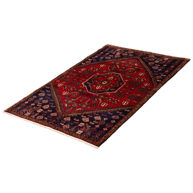 ECARPETGALLERY Hand-knotted Andelz Red Wool Rug - 4'1 x 6'3