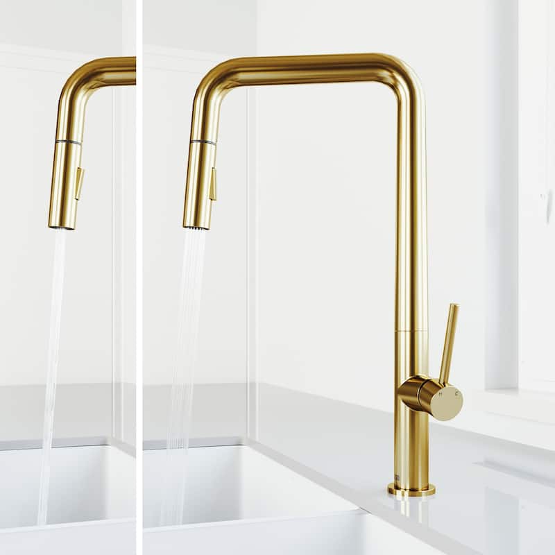 VIGO Parsons 18" H Single Handle Pull-Down Sprayer Kitchen Faucet