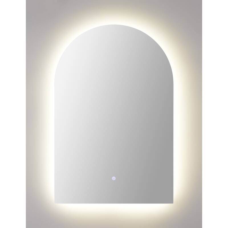 LED Lighted Arch Rectangular Wall Mirror - 36" - Clear