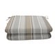 preview thumbnail 9 of 7, Sunbrella Striped fabric 20 x 18 seat pad with 8 options (2 pack) - 20"W x 18"D x 2.5"H Trusted Fog