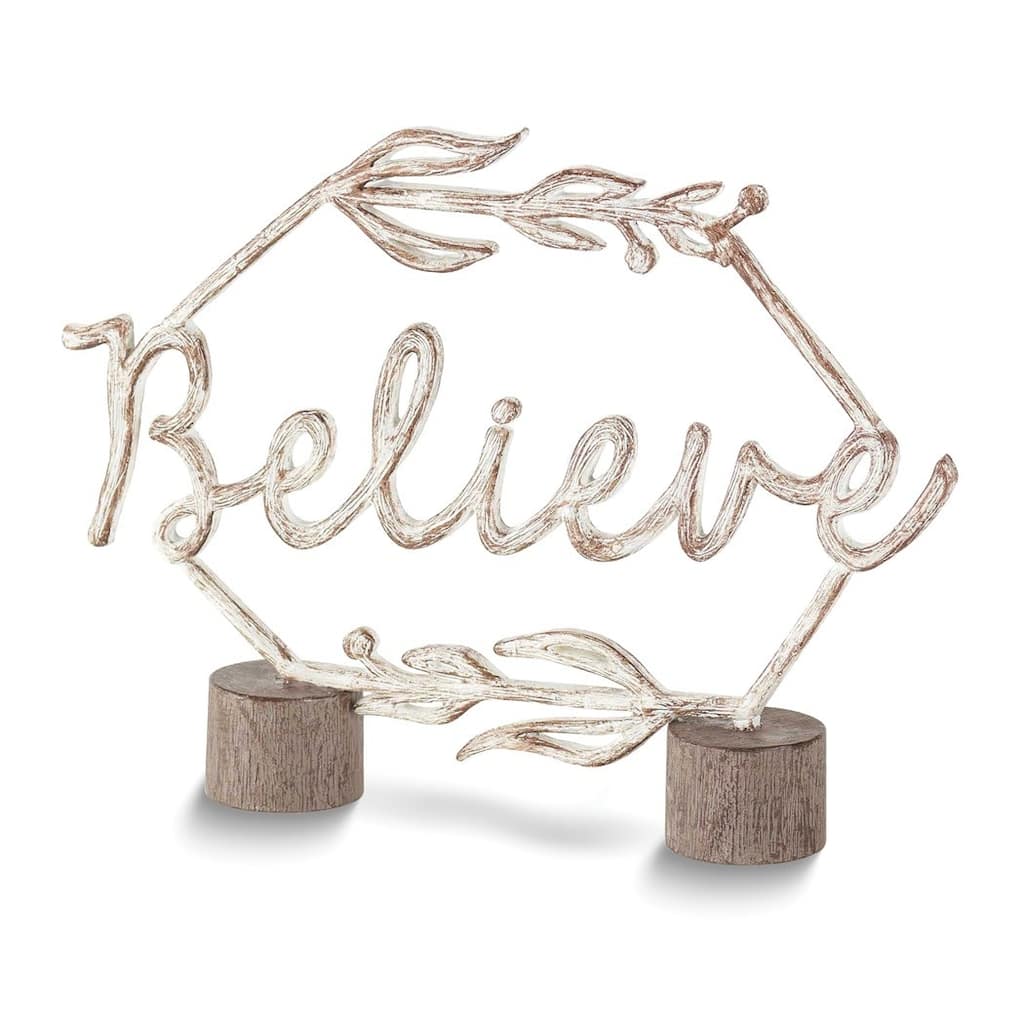Curata Believe Resin Tabletop Word Decor