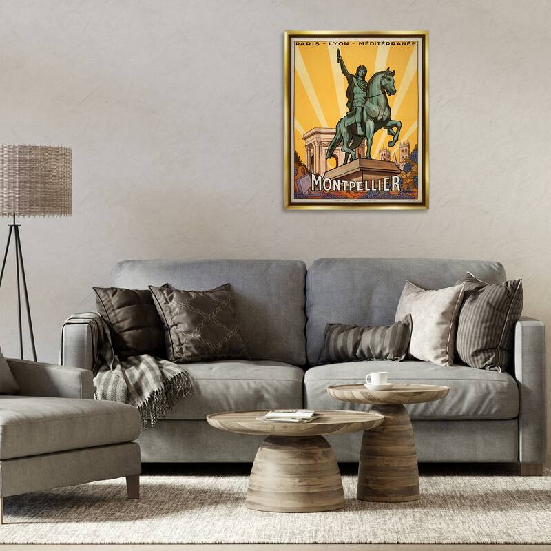 Stupell Montpellier Vintage Advertisement Framed Floater Canvas Wall Art Design By Marcus Jules