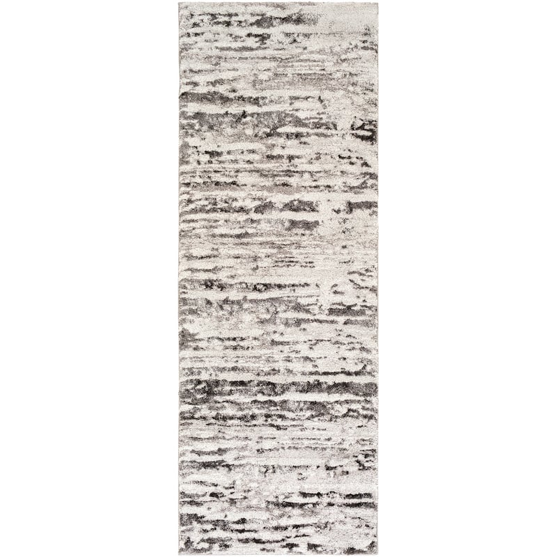Artistic Weavers Lido Plush Striped Area Rug - 2'7" x 7'3" Runner - Charcoal