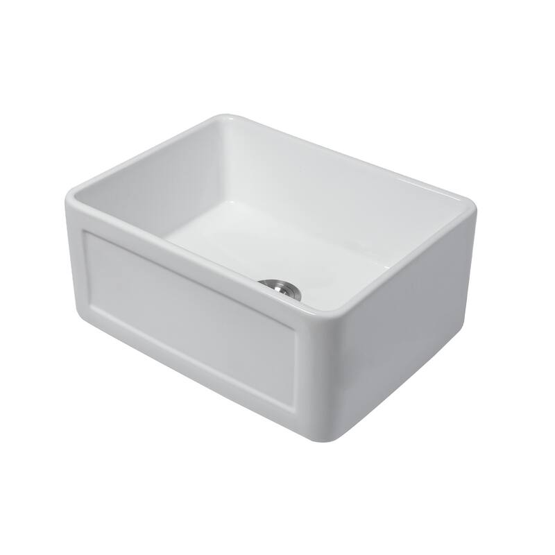 White Farmhouse Single Bowl Ceramic Kitchen Sink