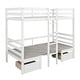 preview thumbnail 15 of 18, White Twin Size Solid Wood Loft Bed with Convertible Desk & Drawers