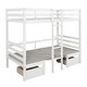 preview thumbnail 15 of 18, White Twin Solid Wood Loft Bed with Desk, Drawers, Guardrails, and Cushions