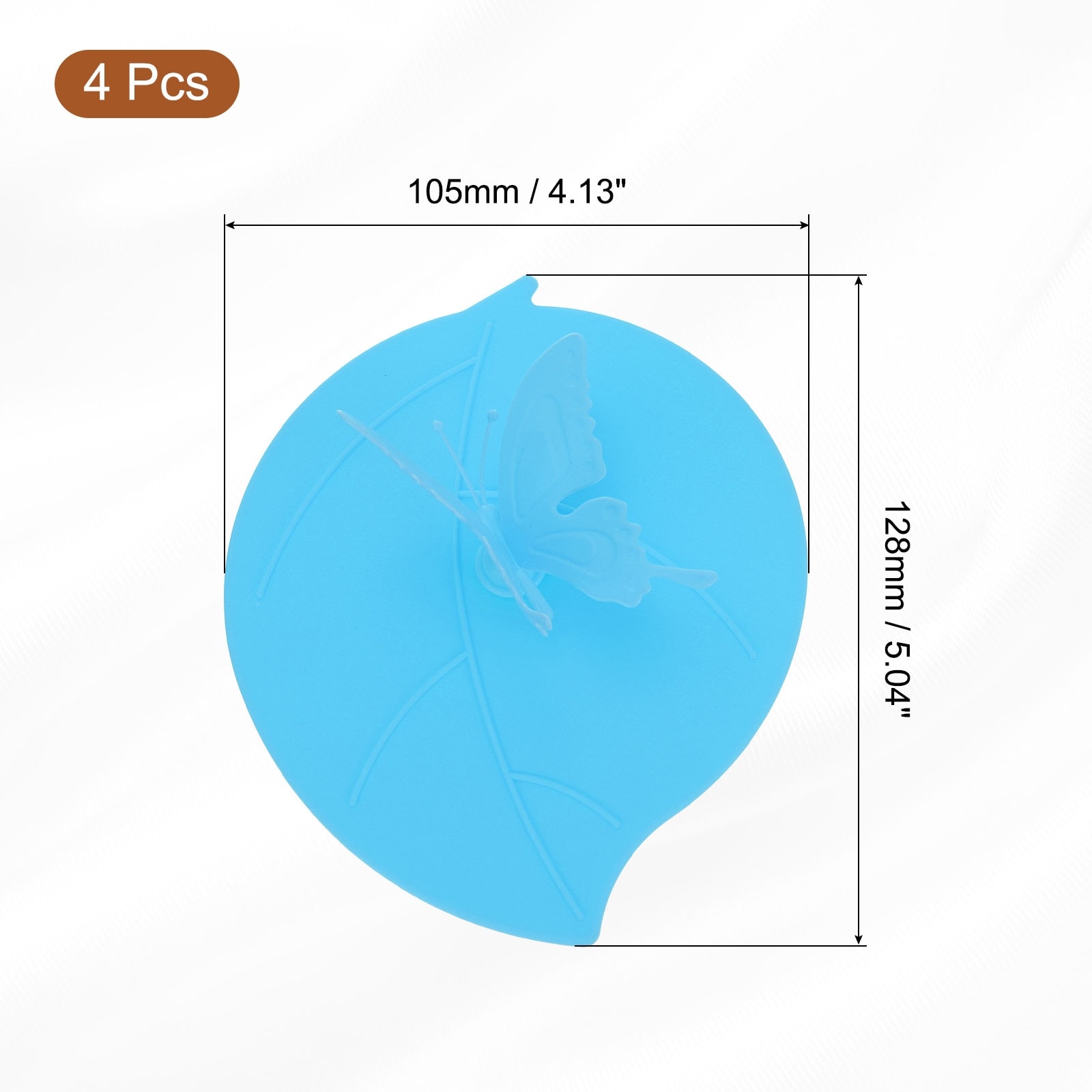 Silicone Cup Lids, Mug Cover Seal Butterfly Silicone Cup Covers Reusable Anti-Dust Airtight Mug Lid - L: 10cm