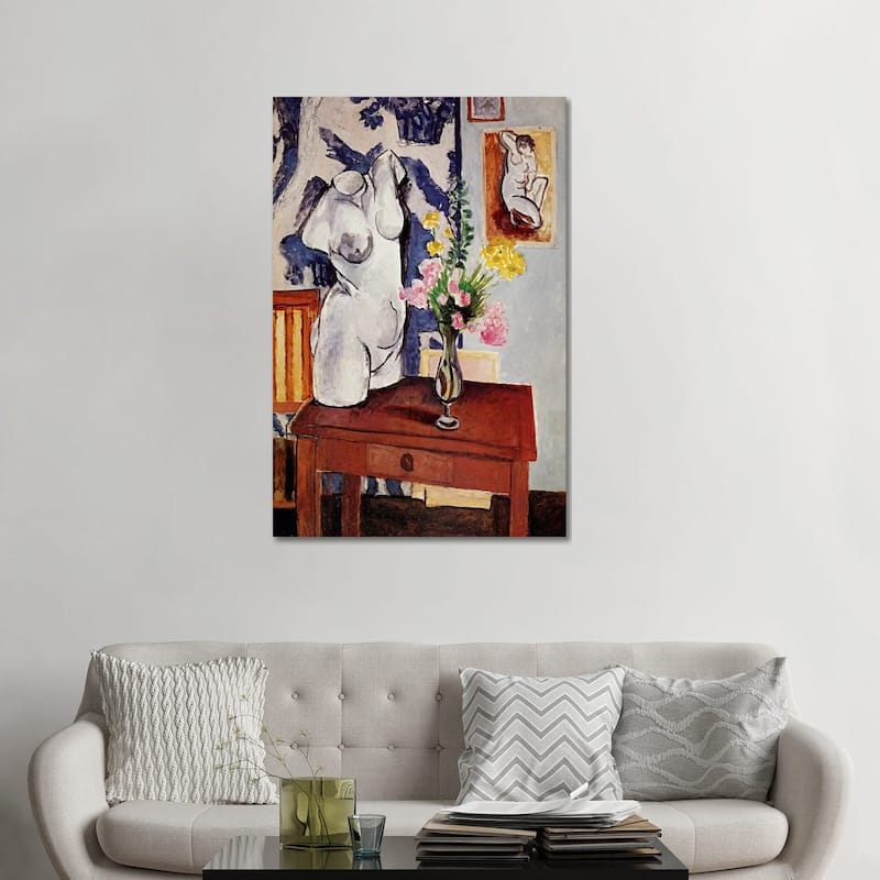 iCanvas "Plaster Torso and Bouquet of Flowers" by Henri Matisse Canvas Print - 48x32x1.5