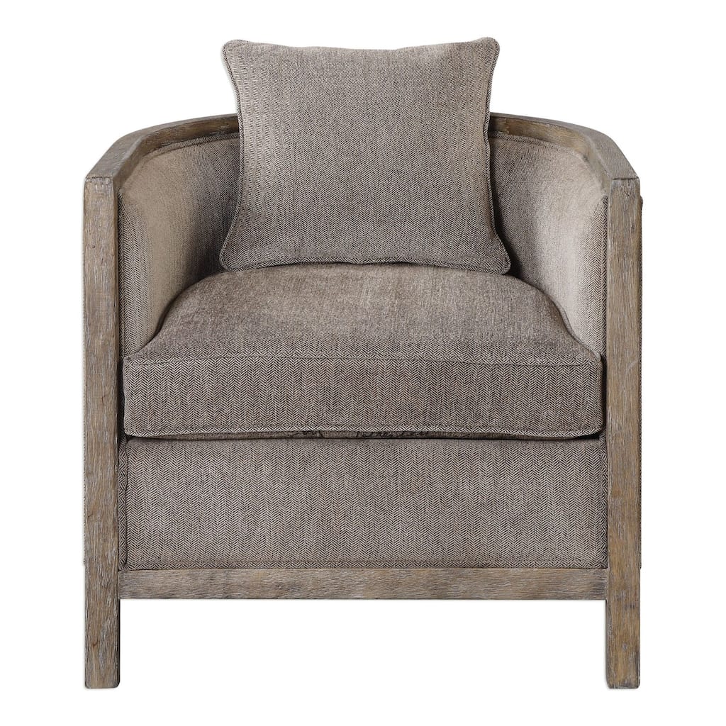 Uttermost Viaggio 29 Inch Tall Wood Framed Arm Chair with Fabric