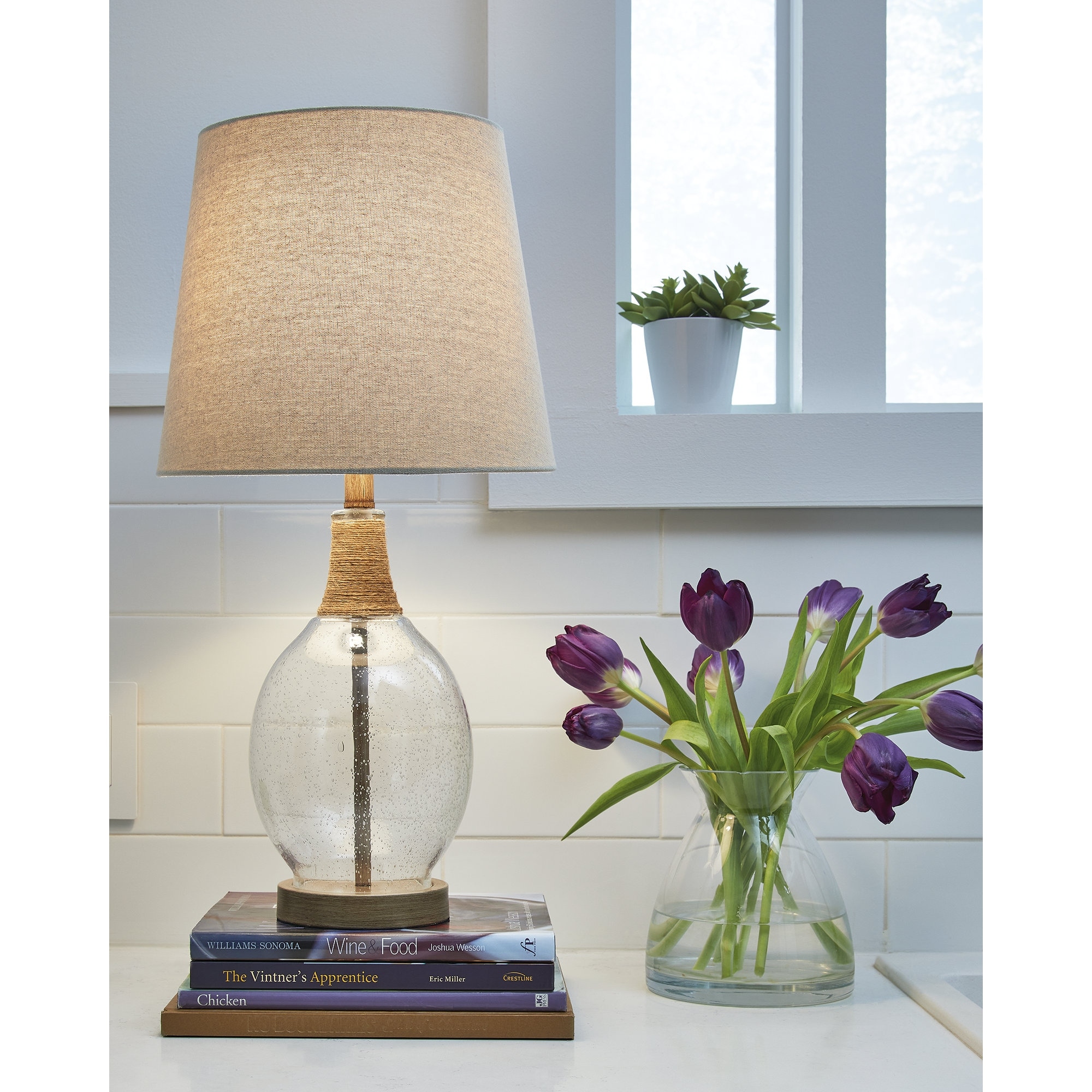 Clear glass table lamps store set of 2