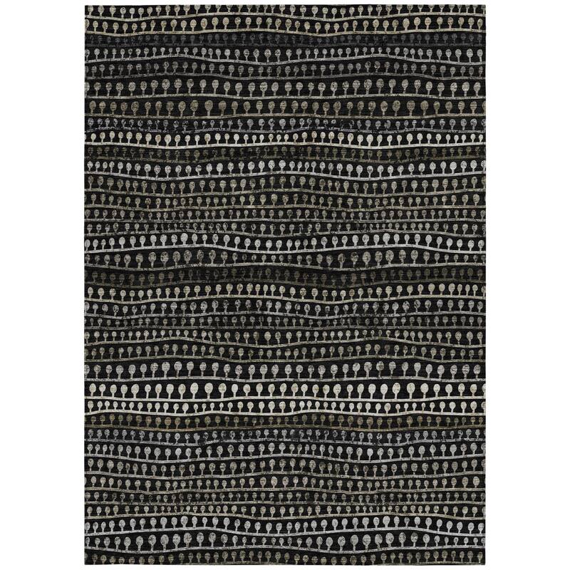 HomeRoots Striped Transitional Rectangle Outdoor Rug