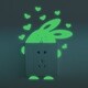 preview thumbnail 2 of 0, Walplus Peel and Stick Glow In The Dark Rabbit Wall Sticker Home Room Decor