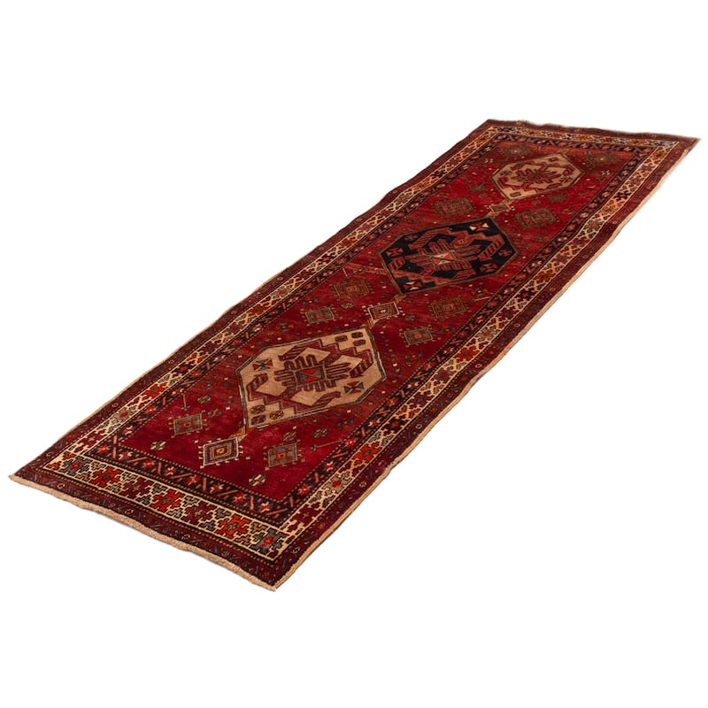 ECARPETGALLERY Hand-knotted Konya Anatolian Red Wool Rug - 3'10 x 10'10