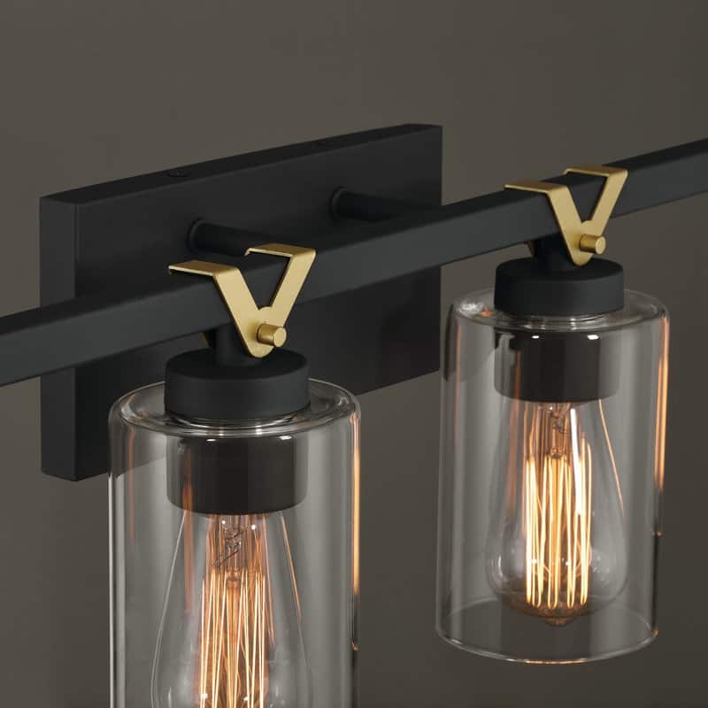 Roundhil 6-lights Farmhouse Faux Wood Grain Bathroom Vanity Light with UL Certified - 49'' W x 8'' H x 5'' D