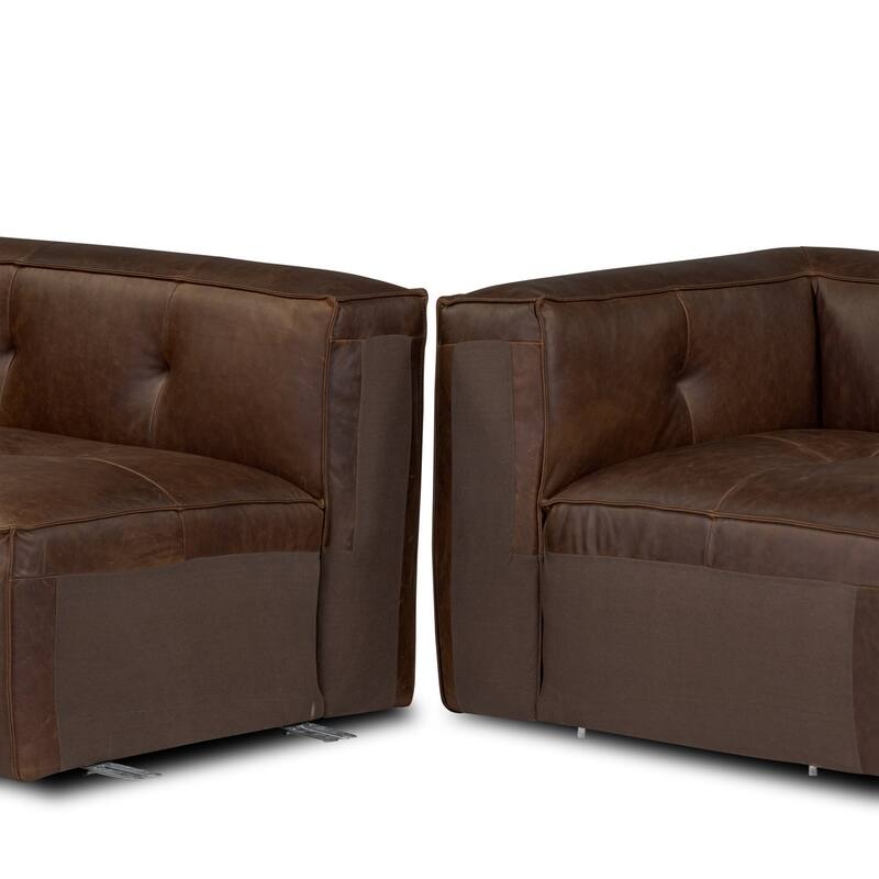 Poly & Bark Capa Genuine Leather Reversible Corner Sectional Sofa