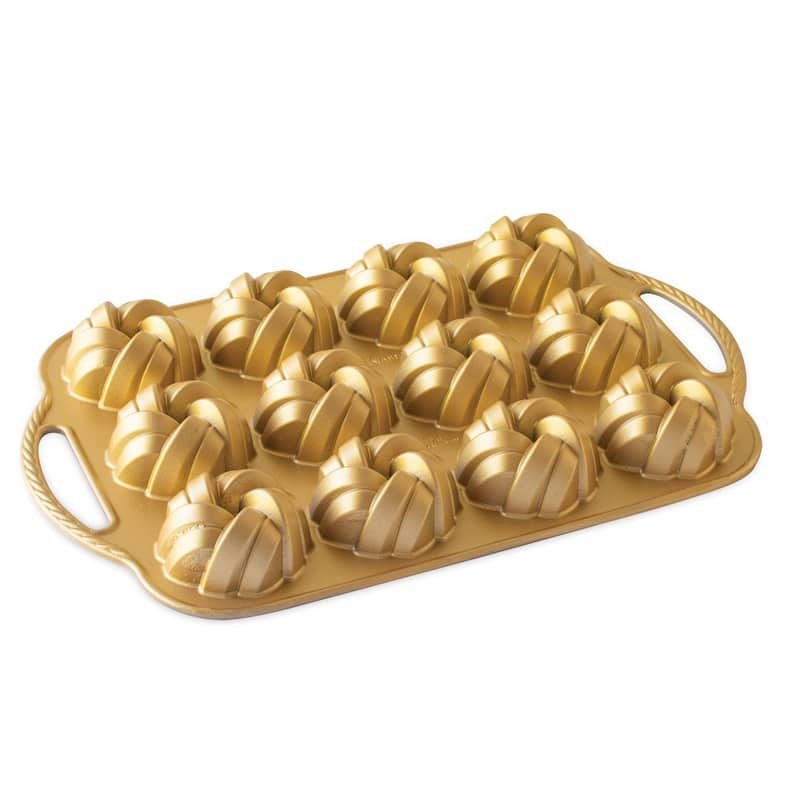 Nordic Ware 75th Anniversary Braided Mini Bundt Pan - Gold
