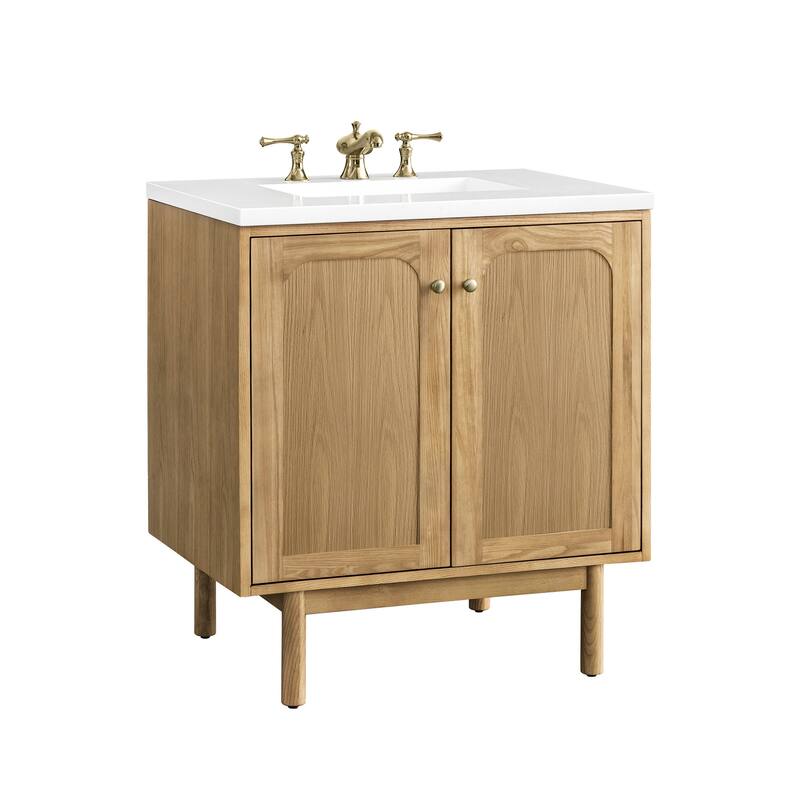 James Martin Vanities 545-V30-3WZ Laurent 30" Single Basin Poplar Wood - Light Natural Oak - Oak Finish