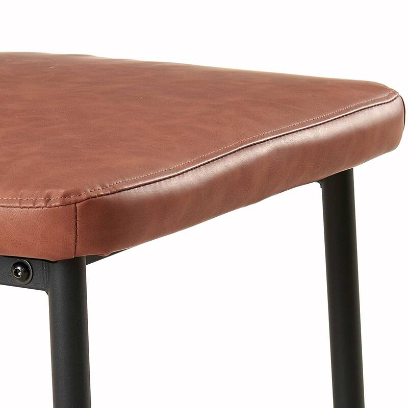 4PCS PU Metal Armless Dining Chair