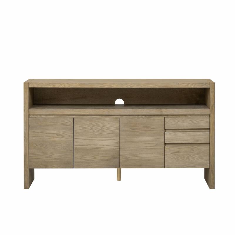 Modern Solid Ash Veneer MDF Sideboard for Living Room