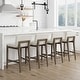 preview thumbnail 55 of 115, Gracie Modern Bar Stool, Boucle Upholstered Chair and Brushed Wooden Legs Set of 4 - Cream Boucle/Dark Brown - Counter Height