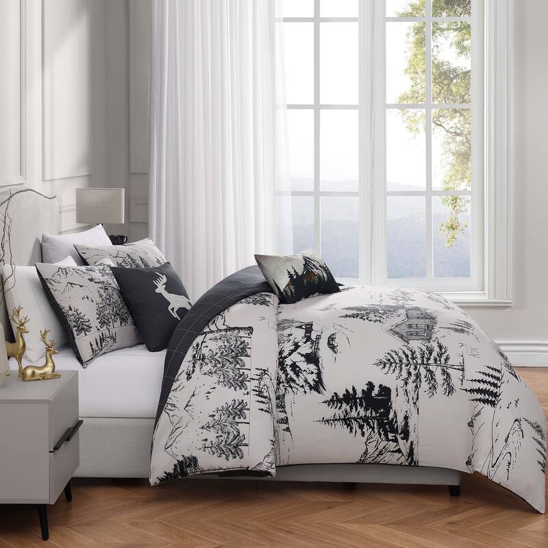 Bebejan Rocky Mountains 100% Cotton Sateen 5 Piece Reversible Comforter Set