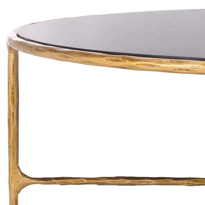 SAFAVIEH Couture Kathleen Oval Metal Coffee Table - 40 In W x 30 In D x 15 In H - 40"W x 30"D x 15"H