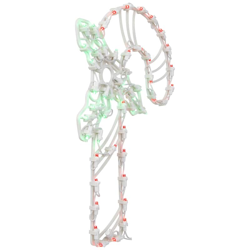18" Red Green LED Candy Cane Christmas Window Silhouette Decoration