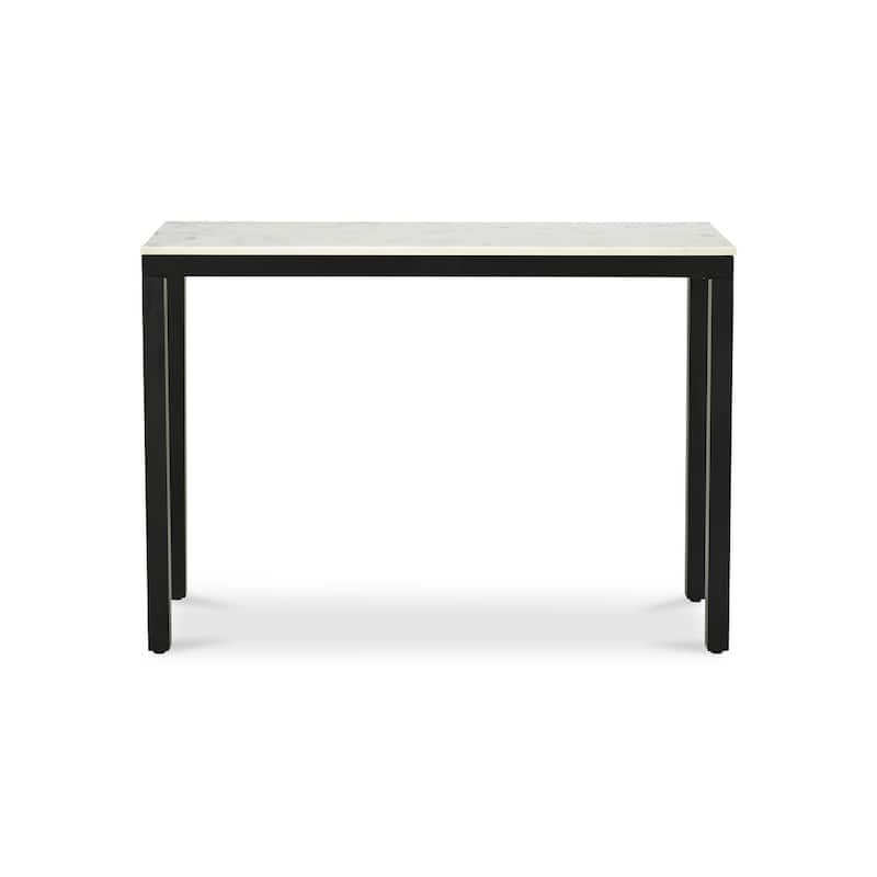 Aurelle Home Pariso Modern White Marble-Top Console Table - 42" W x 30" H x 14" D