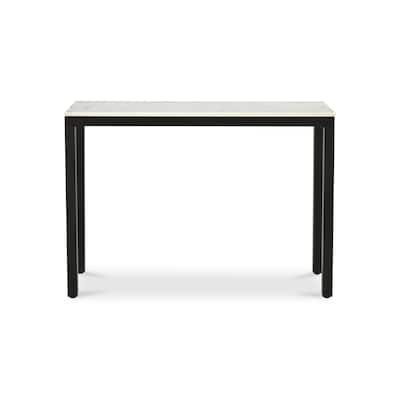 Aurelle Home Pariso Modern White Marble-Top Console Table - 42" W x 30" H x 14" D
