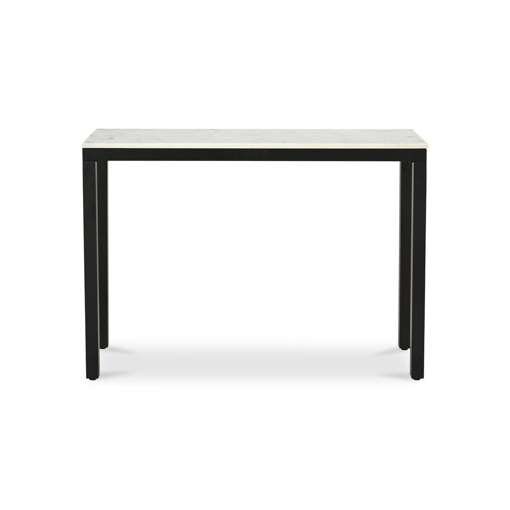 Aurelle Home Pariso Modern White Marble-Top Console Table - 42" W x 30" H x 14" D
